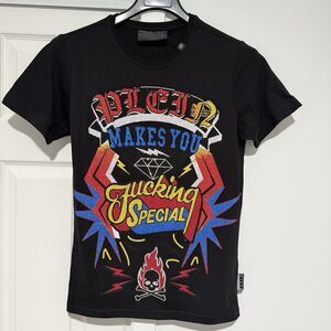 Philipp Plein Mens Fashion P18C MTK1924 Embellished Round Neck SS T—Shirt Medium